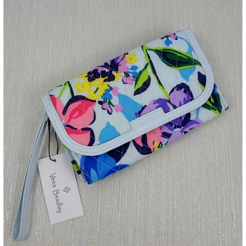 Vera Bradley Marian Floral Factory Style Trimmed Wristlet Bag Wallet Clutch New